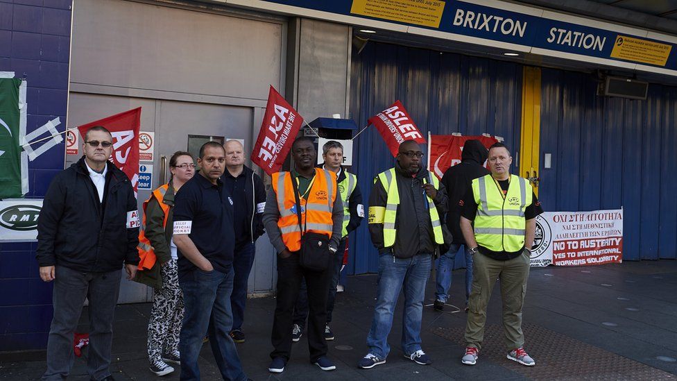 Picket line at Brixton station