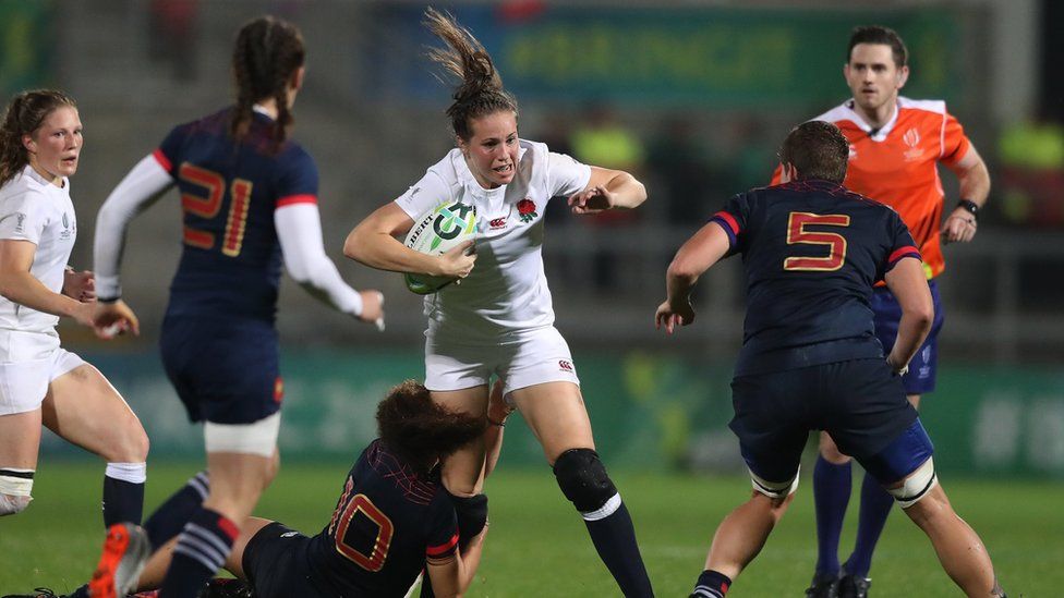 Women's Rugby World Cup: England beat France to reach final - BBC Newsround