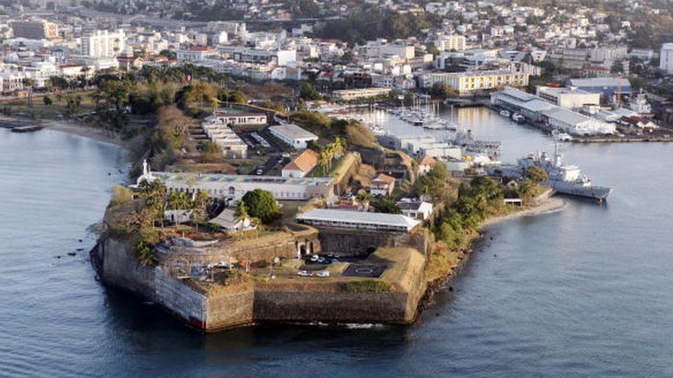 Aerial photo of the city of Fort-de-France in Martinique