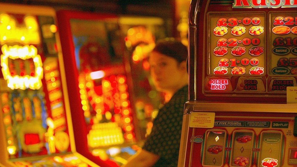 Slot machines in an amusement arcade