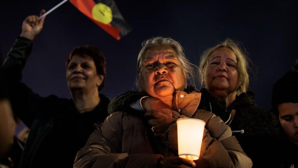 Indigenous Australians at vigil
