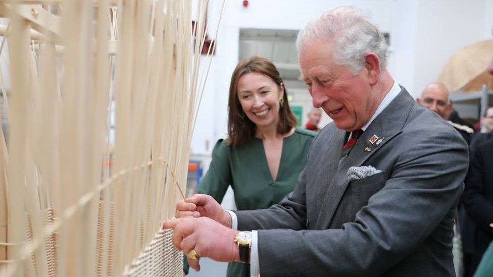 Lulu Lytle with the Prince of Wales during a visit to Soane Britain Workshop in February 2020