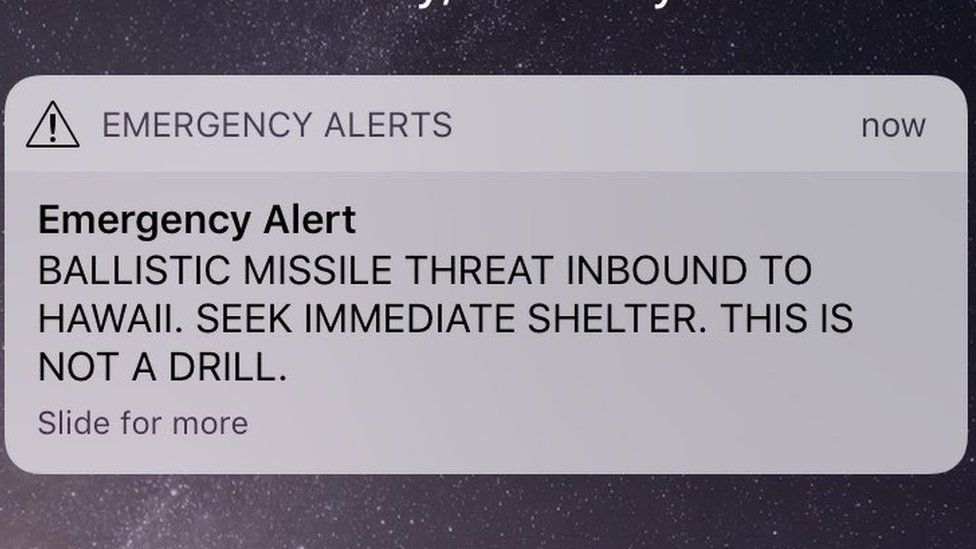 The missile-strike message Hawaiians saw on their phones was a false alarm