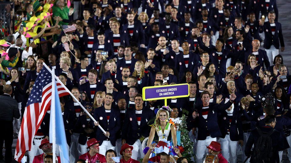 Team US at the Olympic stadium, Rio 2016
