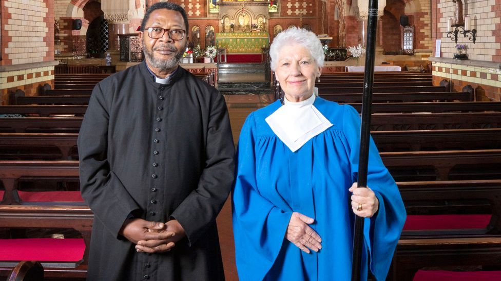Father Jules Mambu and Rosemary Malloy