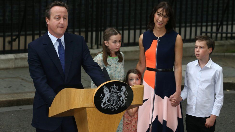 David Cameron with his wife and children