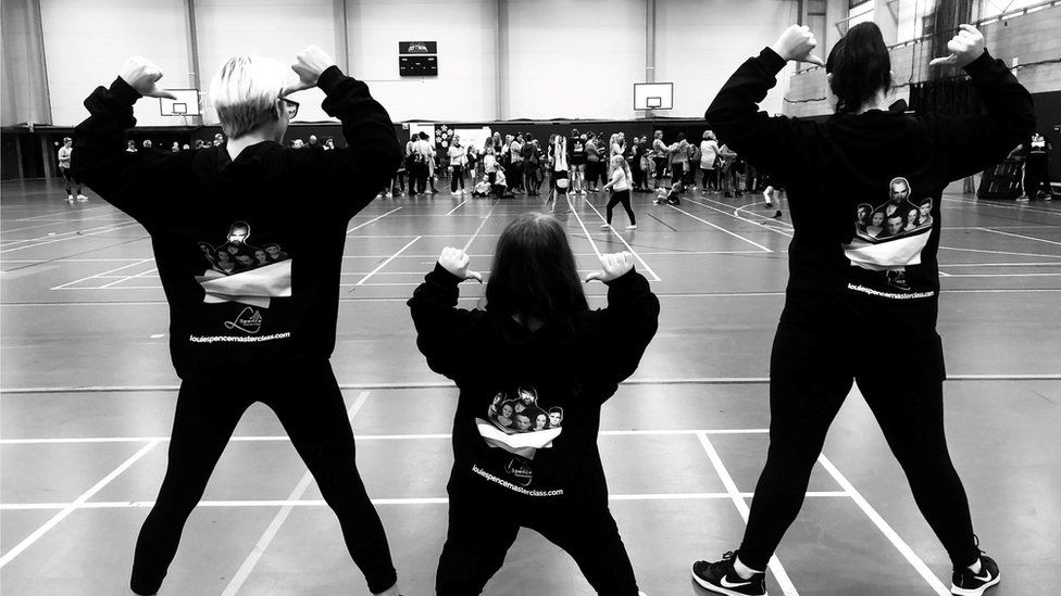Danielle with two of her dance group members