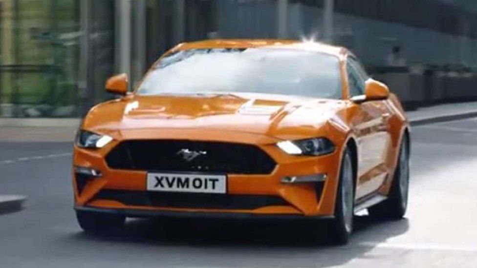 Ford Mustang in banned ad