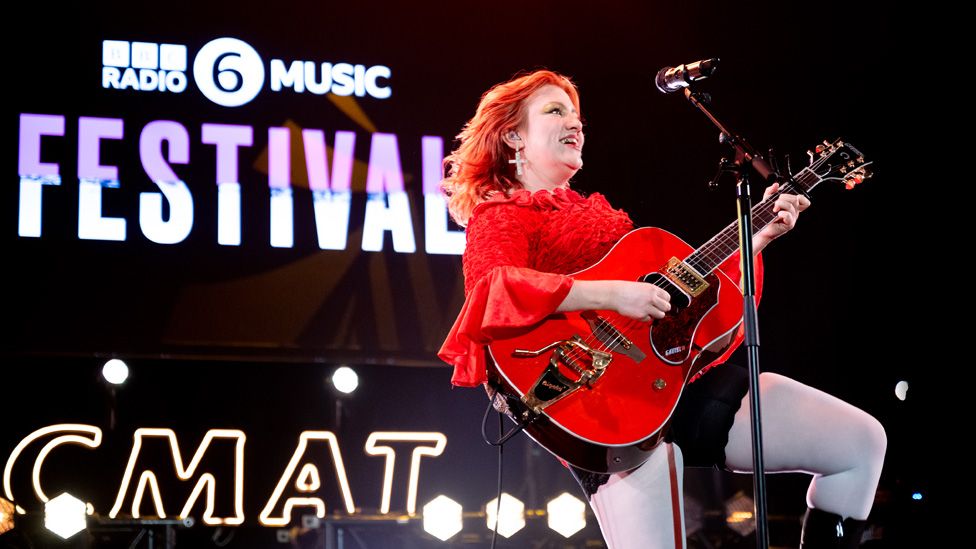 CMAT on stage at the BBC 6 Music Festival