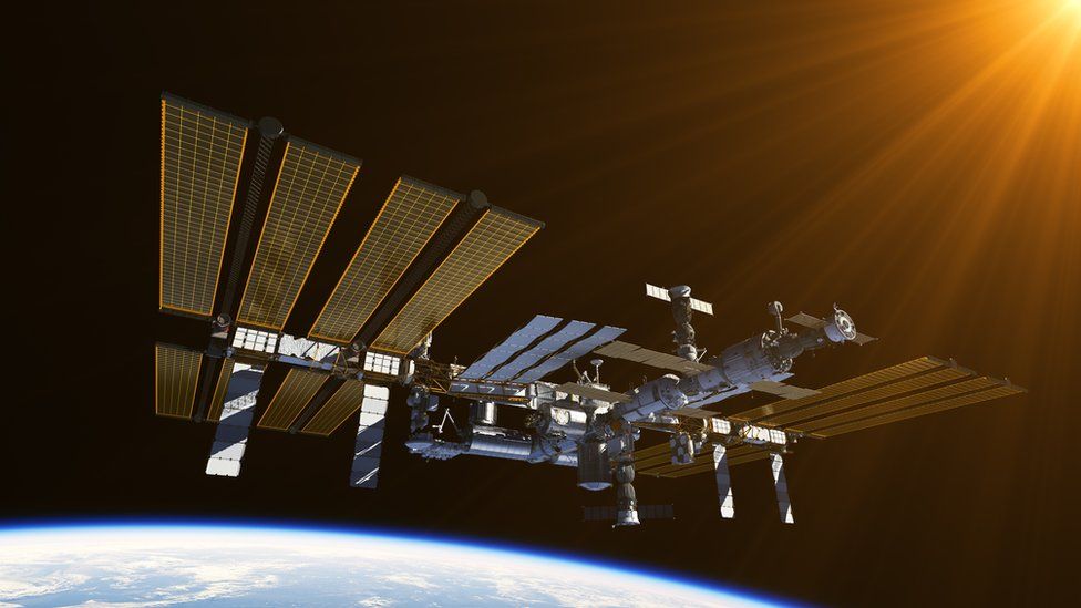 nternational Space Station In Outer Space.