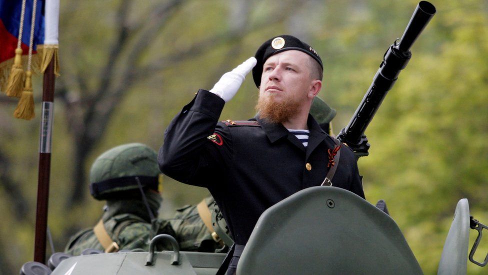 Motorola at military parade in Donetsk, 9 May 16