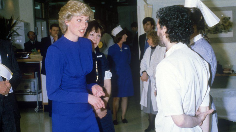 Princess Diana opening the HIV ward at Middlesex Hospital in London in 1987