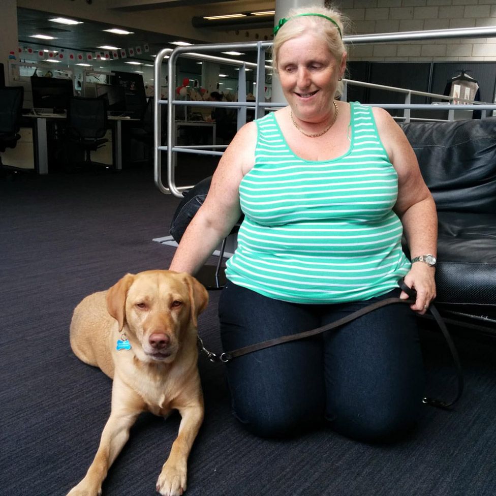 Guide dog Lucy with Isabel Holdsworth