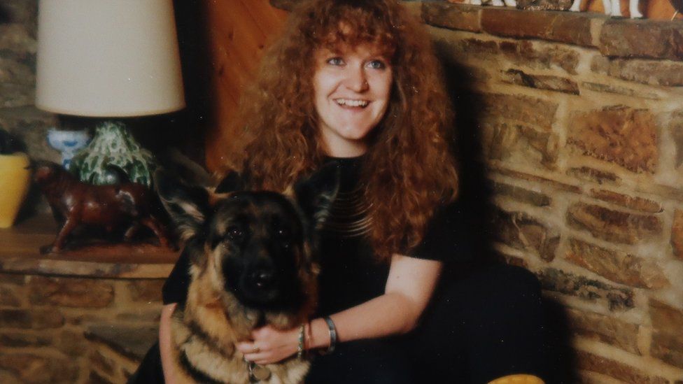 Fiona Jayne Scourfield with a dog