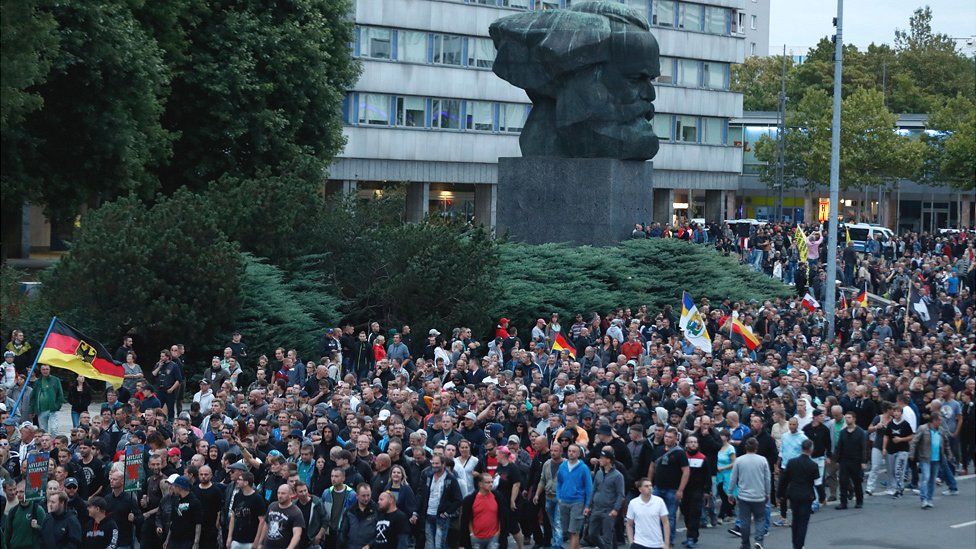 Far-right protest in Chemnitz, 27 Aug 18