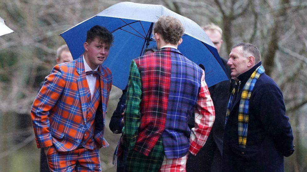 Doddie Weir's sons Ben Weir (left) and Hamish Weir with Gary Armstrong (right)