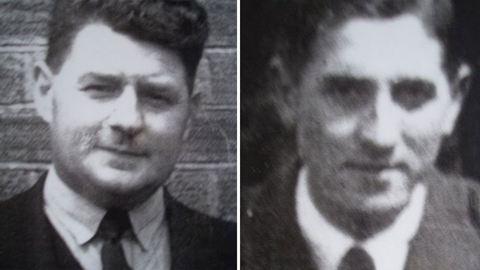 Black and white images of Ben Gimbert and James Nightall in the 1940s