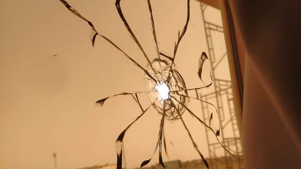 A view a damaged shop during clashes between rival military factions in Khartoum, Sudan - 20 April 2023