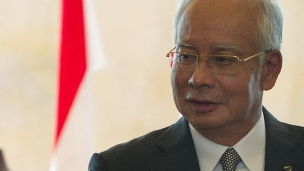 Malaysian Prime Minister Najib Razak (R) leads the way as Indonesia's President Joko Widodo (L)