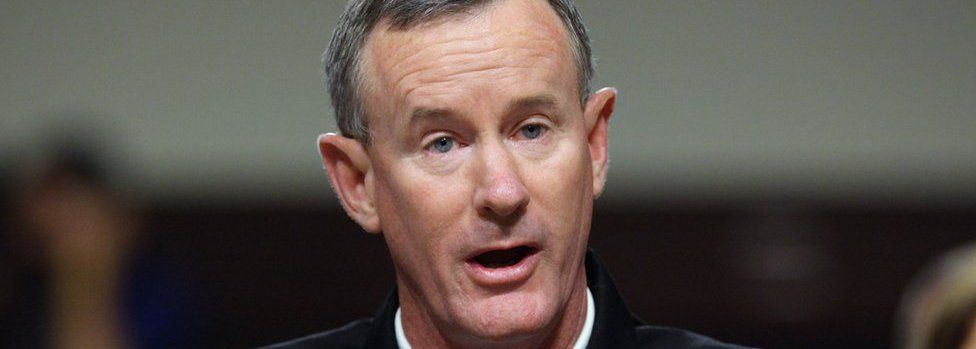 William McRaven speaking at a hearing