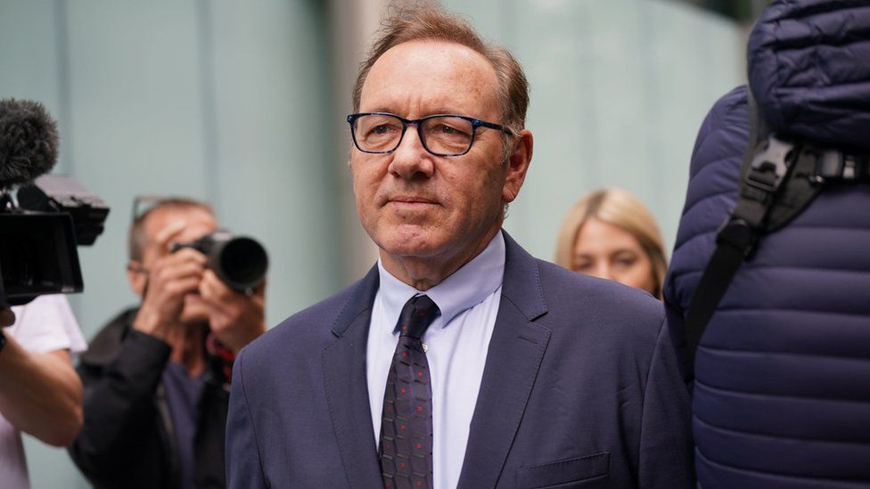 Kevin Spacey arrives astatine  Southwark Crown Court