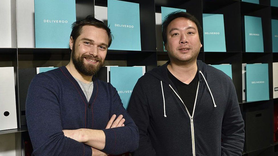 Deliveroo France director Adrien Falcon and founder Will Shu