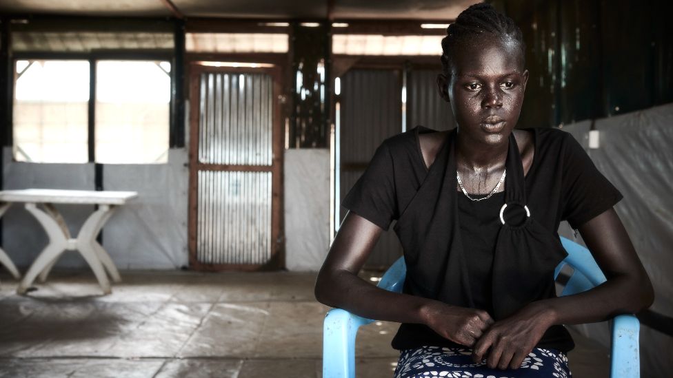 Nyawoura Dak Top, a resident of Bentiu camp for displaced people in South Sudan