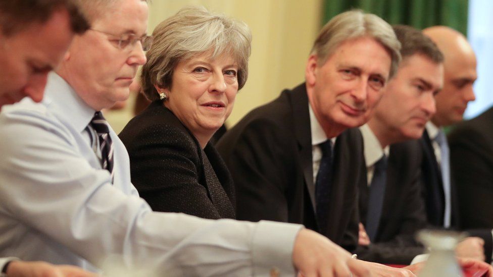 Prime Minister Theresa May attends a cabinet meeting