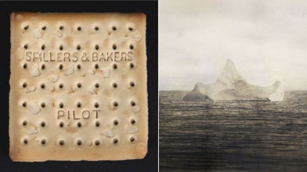 Titanic biscuit and iceberg picture