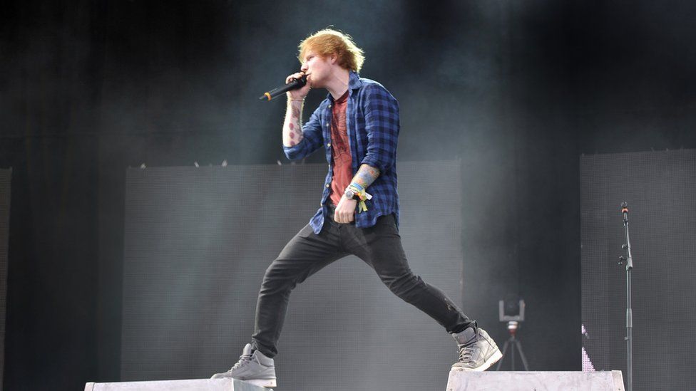Ed Sheeran performed on the Pyramid stage in 2014