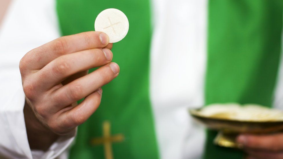 The Diocese of Down and Connor has also advised priests to disinfect their hands before they distribute Holy Communion.