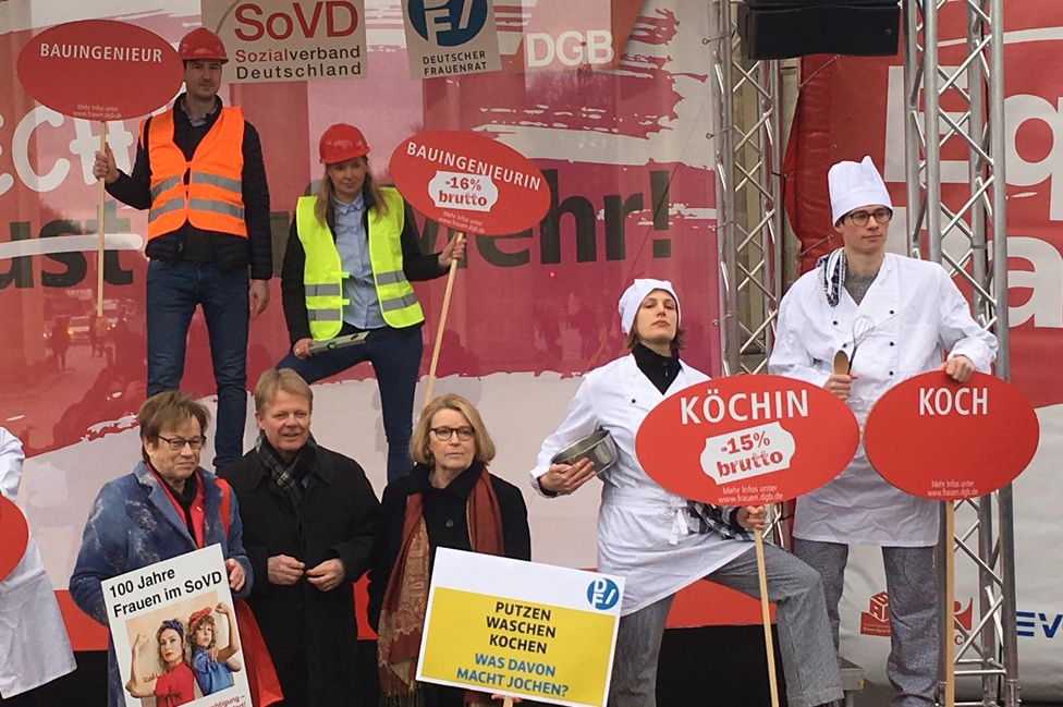 Berlin workers at Equal Pay Day event, 18 Mar 19