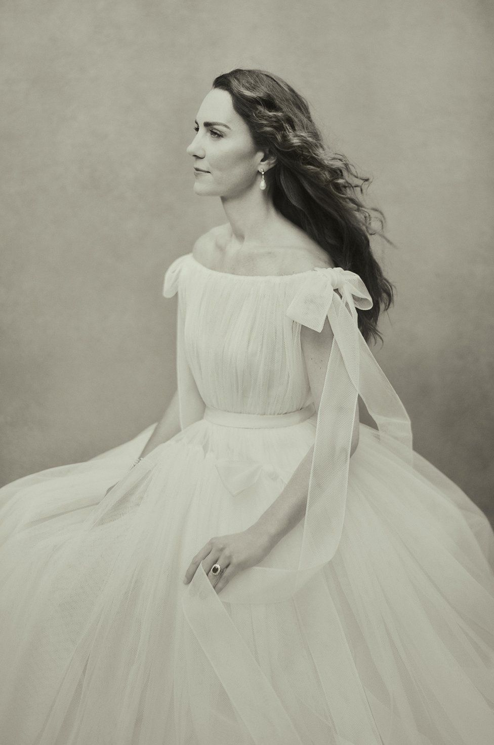 One of three new photographic portraits released by Kensington Palace of the Duchess of Cambridge