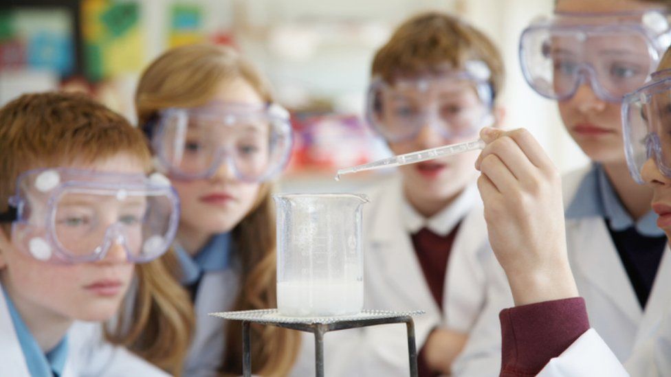 Children in science lesson
