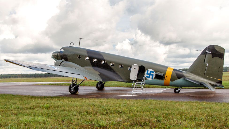 Veteran DC-2 transport aircraft 'Hanssin-Jukka' of the Finnish Air Force has been restored for museum display.