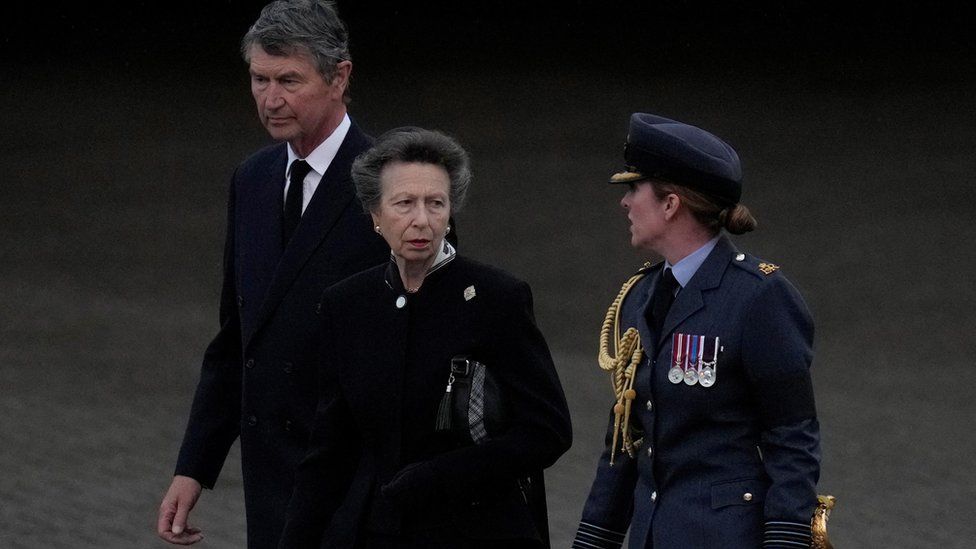 The Princess Royal Princess Anne with her husband Vice Admiral Timothy Laurence