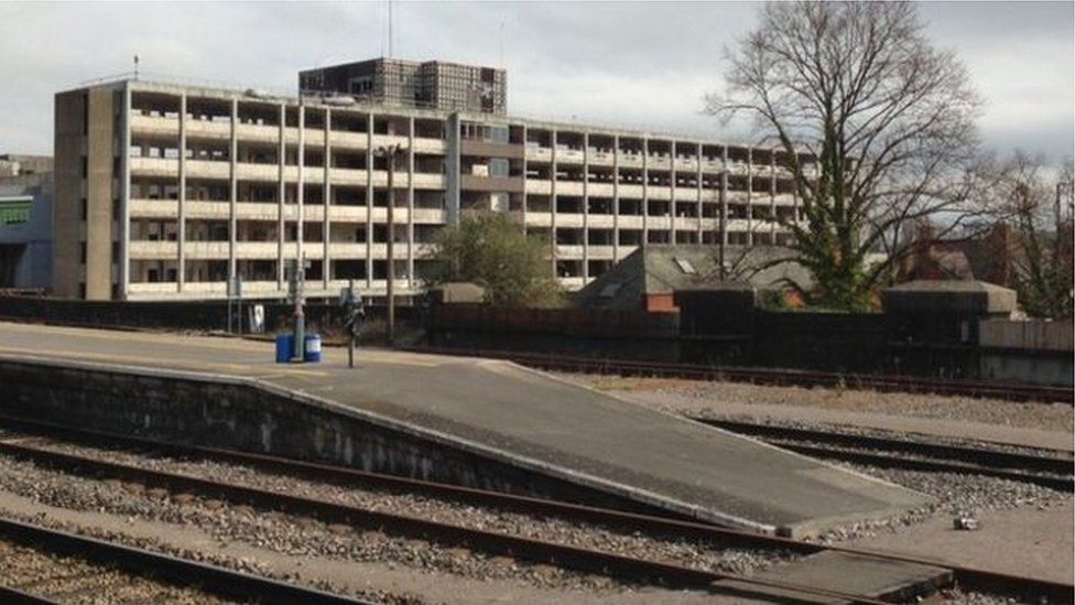 View of the former Royal Mail sorting office from Temple Meads railway station
