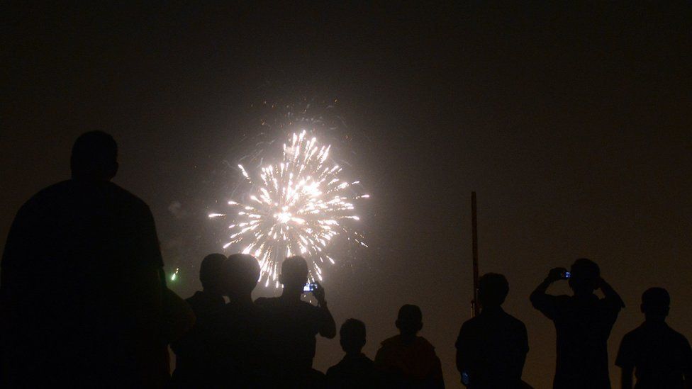 Firework display in India to mark Diwali