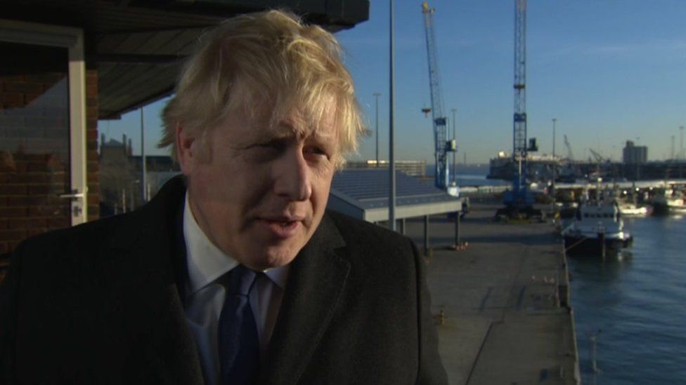 Boris Johnson at Southampton port