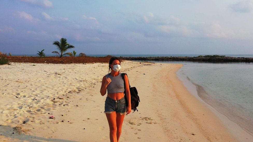 Woman on a beach in Thailand