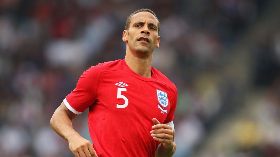 Rio Ferdinand playing for England in 2010