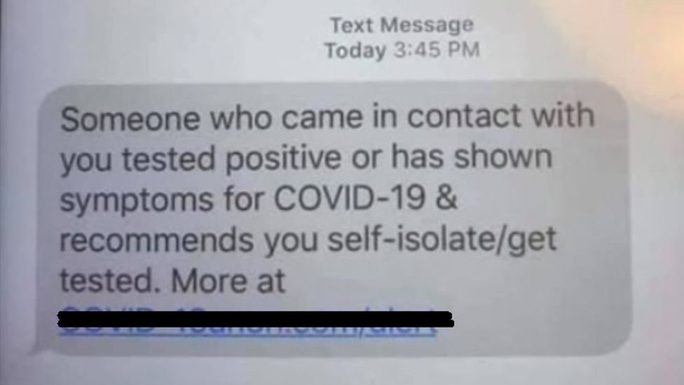 contact tracing app scam text