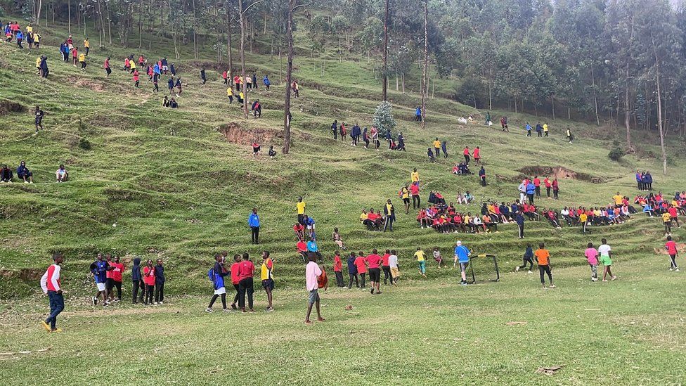 Hundreds of youngsters would emerge from the forests to take part in the football sessions.