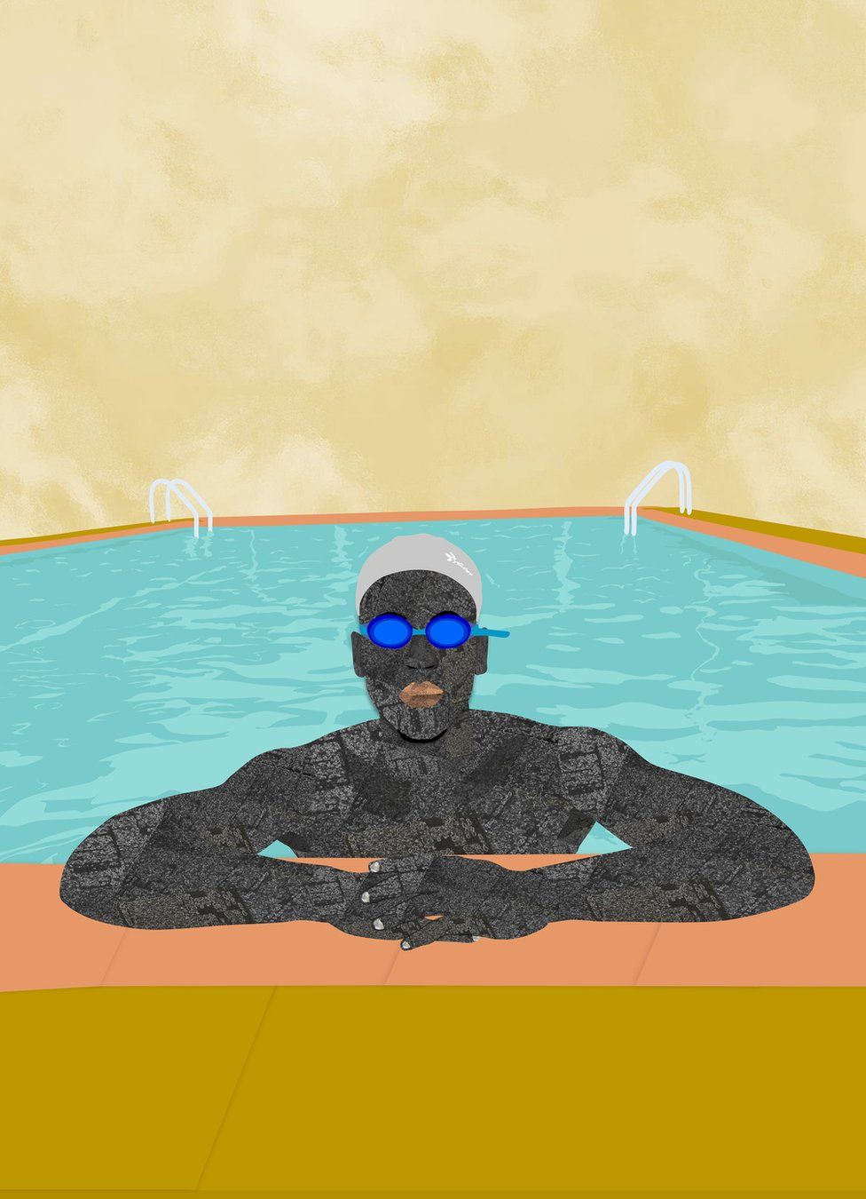 A man at the poolside