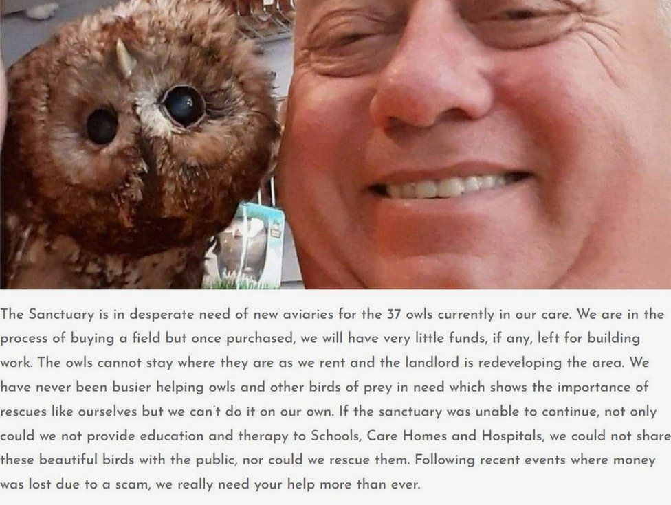 Screenshot of Owl Sanctuary website blog posted 18 January