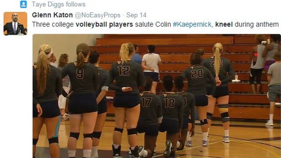 female volleyball players protest