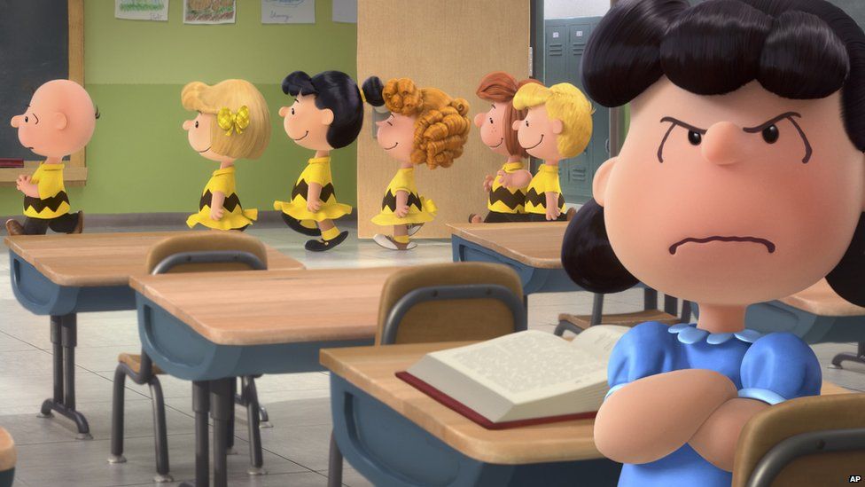 Lucy, right, is not too happy about Charlie Brown's newfound status in the new film