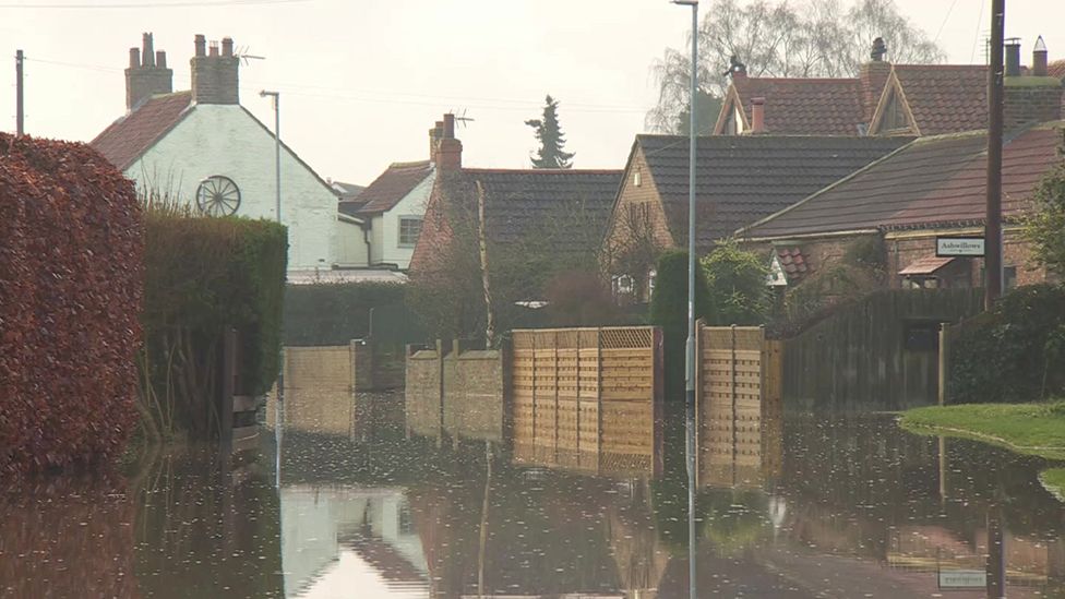 Flood water in Sutton upon Derwent