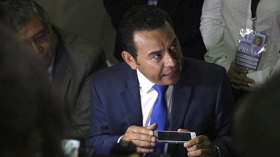 Jimmy Morales in Guatemala City, Guatemala, on 7 September 2015