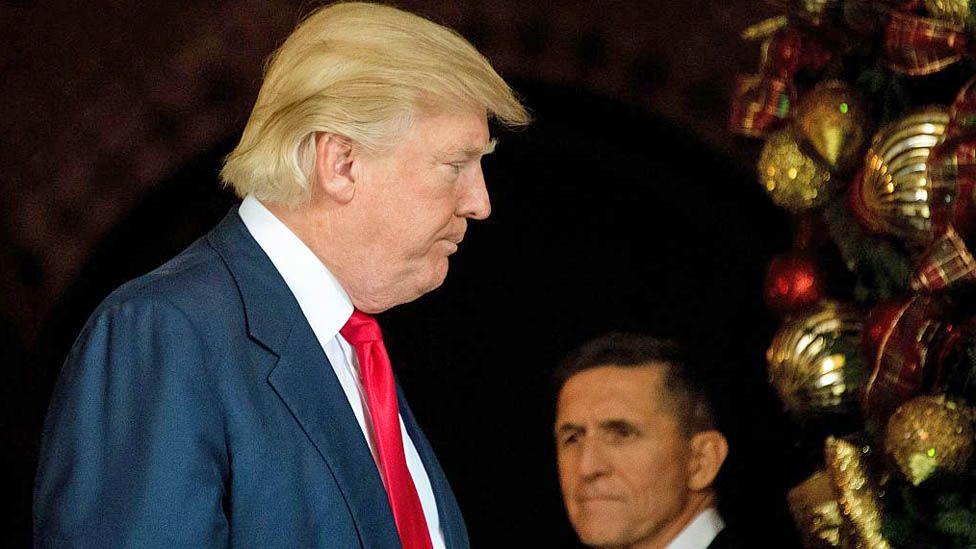 Donald Trump at his Mar-a-Lago residence with Michael Flynn